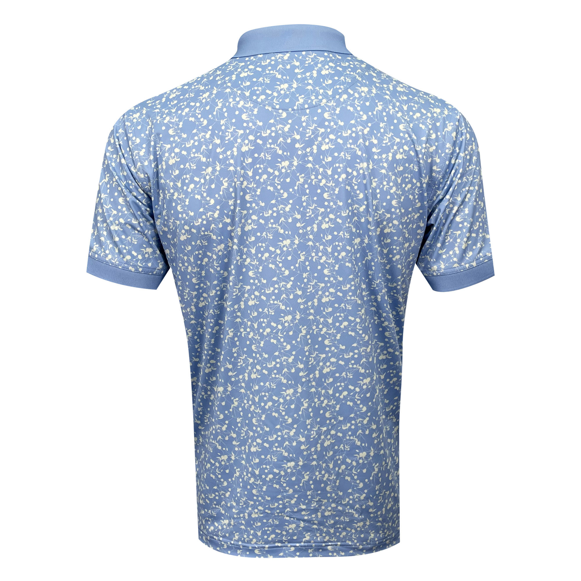 Custom Logo wholesale Polyester spandex stand collar short sleeve Pique blue camo golf T Shirt Men's Golf Polo Shirtset