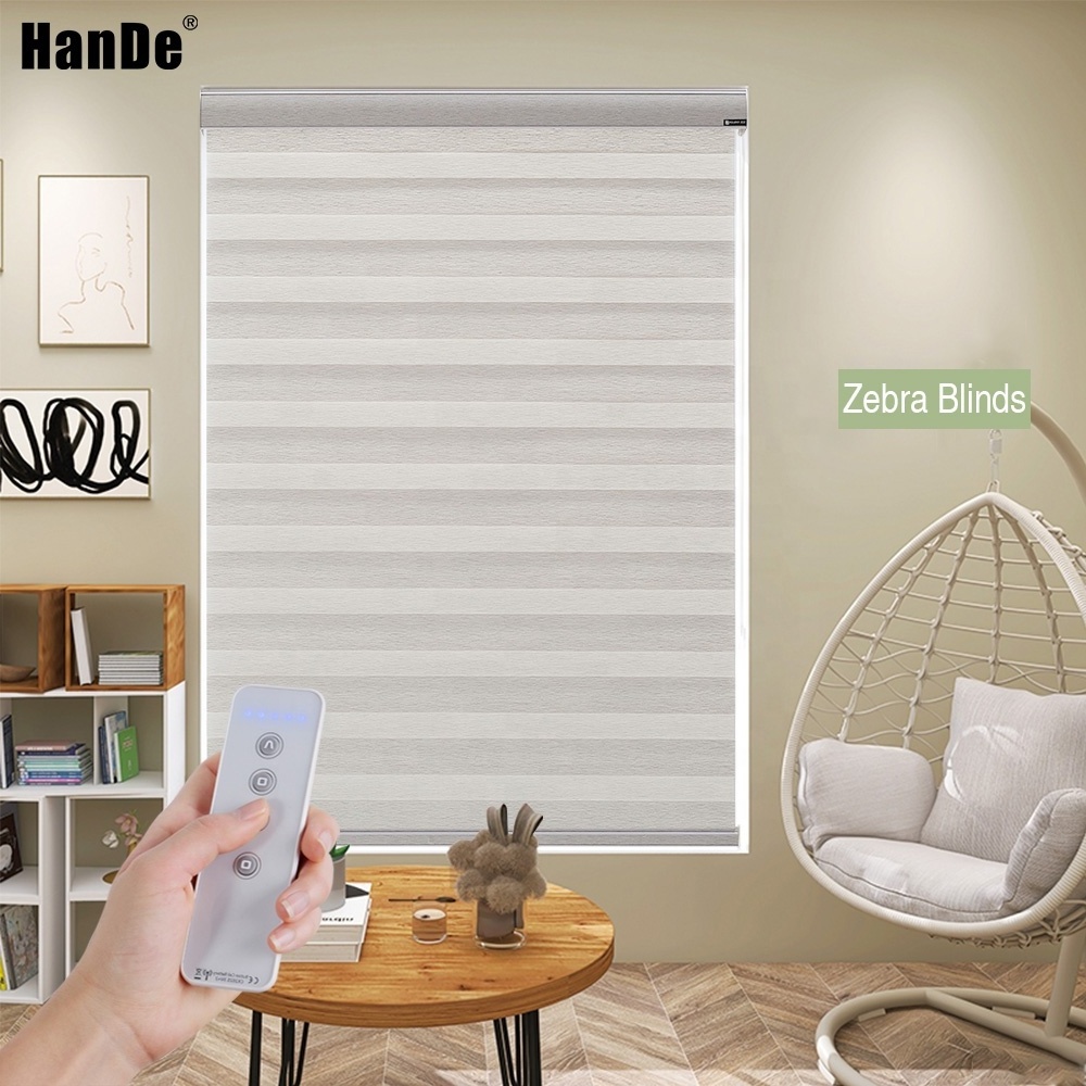 High quality smart motorized day and night zebra roller blinds curtain fabric shades zebra window blinds