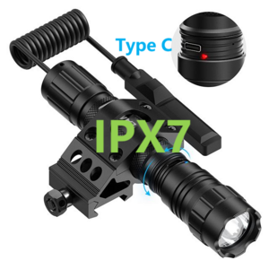 IPX7 Tactical Flashlight Waterproof Type C Rechargeable Battery Led Torch Light Lights Tactical Light