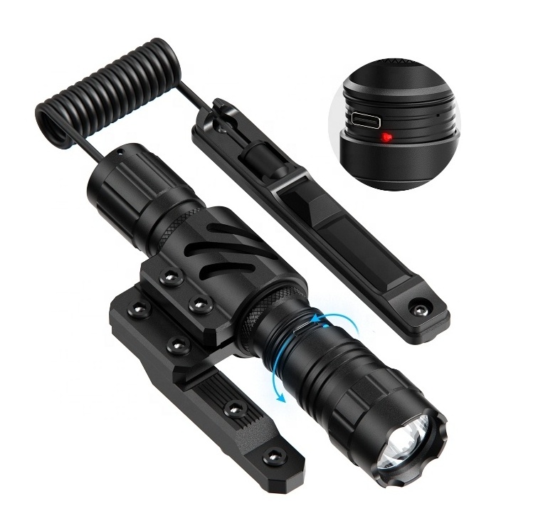 1500 Rechargeable Custom Waterproof Tactical Laser Outdoor Hunting Flashlight Led White Police Camping Military Light Flashlight