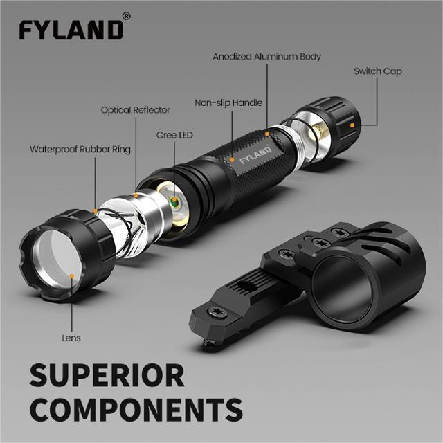 Hunting Flashlight 1200 Lumens LED IPX6 Waterproof  Tactical Flashlight gun light