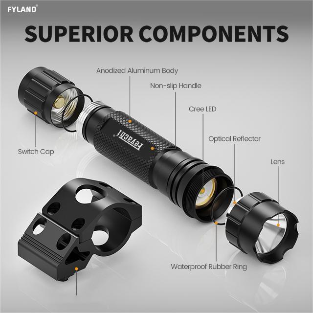 High Quality Powerful Long Range Tactical Flashlight Rechargeable RED Green White Hunting Torch With Scope Mount Tactical Light