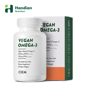 Vegan Omega 3 Fish oil softgels Supplement Plant Based DHA EPA Fatty Acids Softgel Supports Heart, Brain, Joint Health