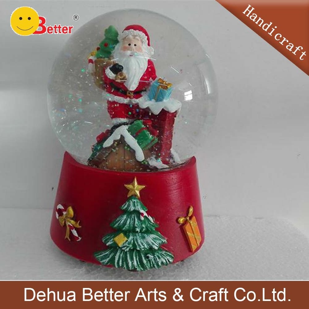 EXW custom creative Christmas souvenir resin Santa Claus custom snow globe water globe