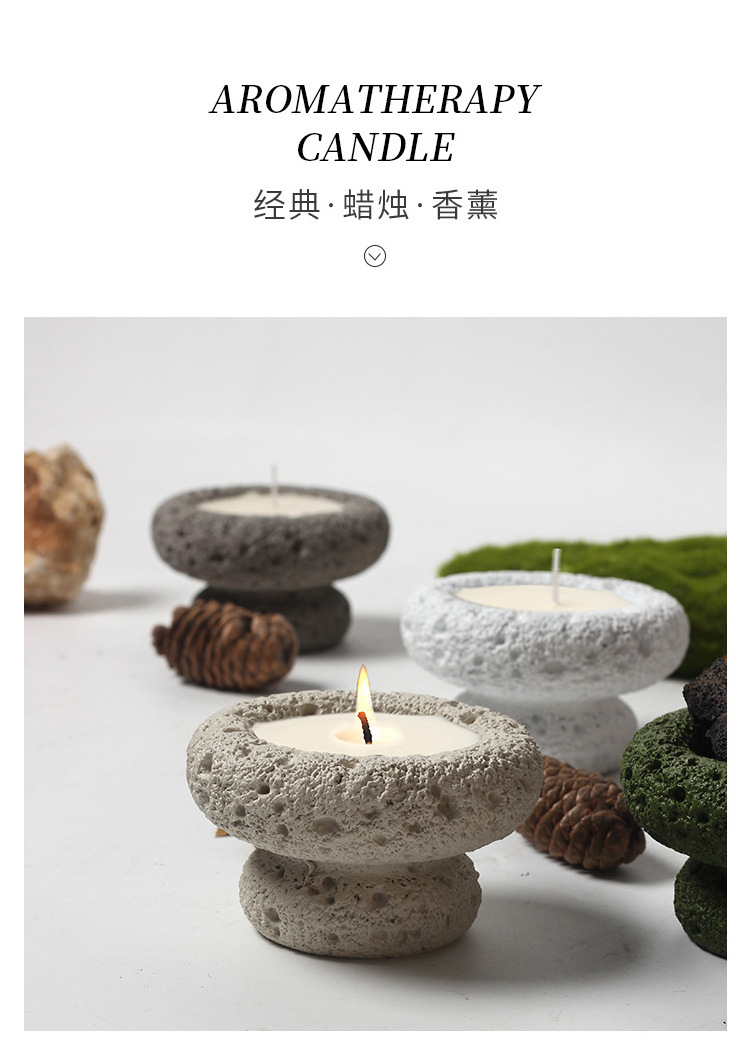 Wholesale  nordic  style empty  cement candle pot matte color candle  jar cement candle stand