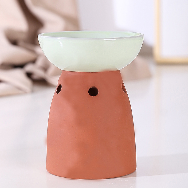 Wholesale Cheap Tea Light Ceramic Candle Holder Wax Warmer Essential Terracotta Oil Burner for candle stand