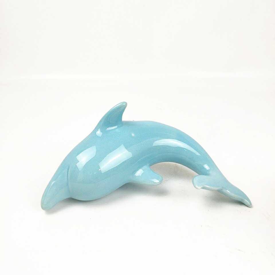 Decorative Ceramic Miniatures Animals Blue Dolphin figures