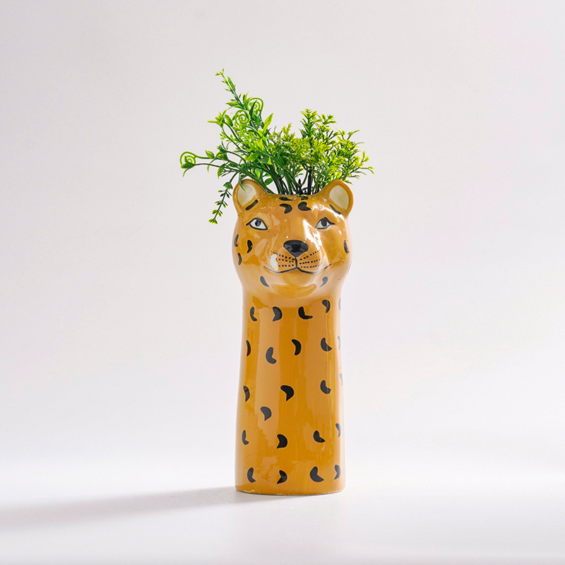 Tiger Shape Ceramic Planter Ceramic Glazed Flower Pot Unique  Ceramic Succulent  Pot