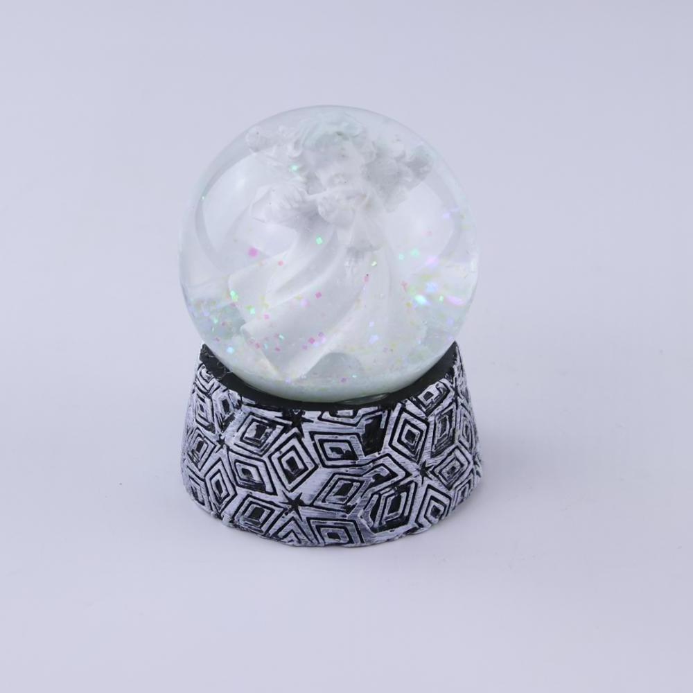 Custom handmade crystal ball resin glass snowball angel water snow globe