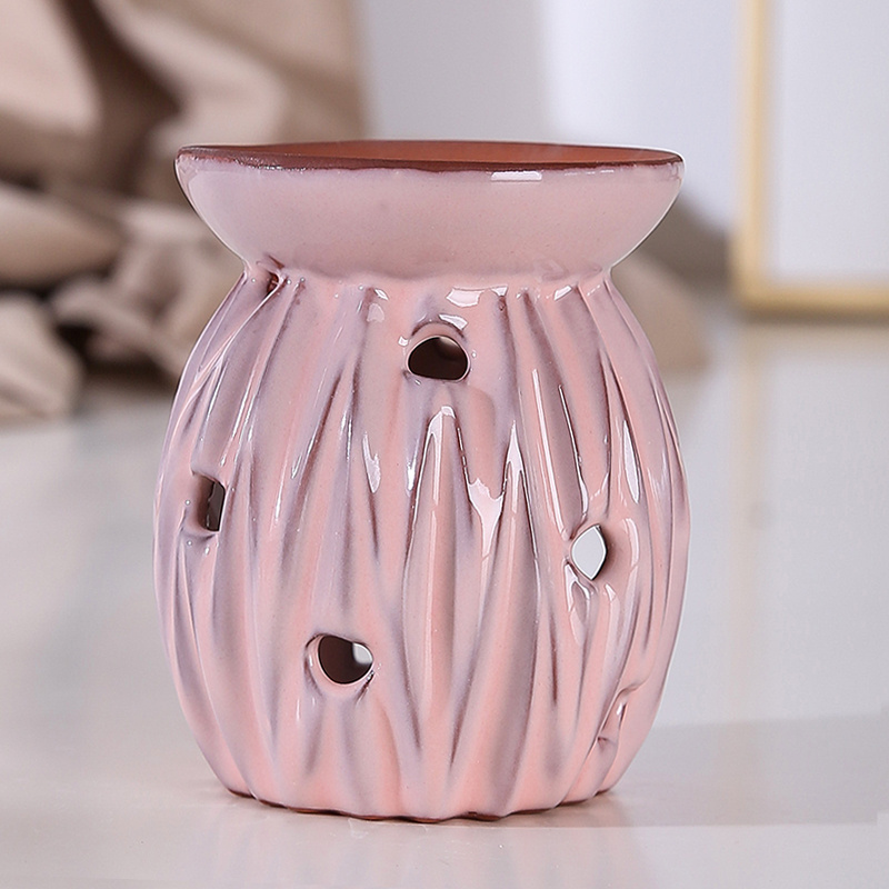 Wholesale Nordic Modern Mini Custom Wax Warmer Aroma Pink Ceramic Tea Light Essential Ceramic Oil Burner