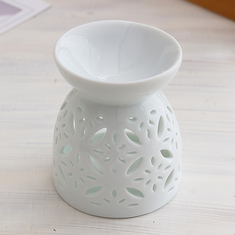 White Aroma Essential Fragrance Aroma Wax Melt Tealight Candle Warmer tealight ceramic oil burner