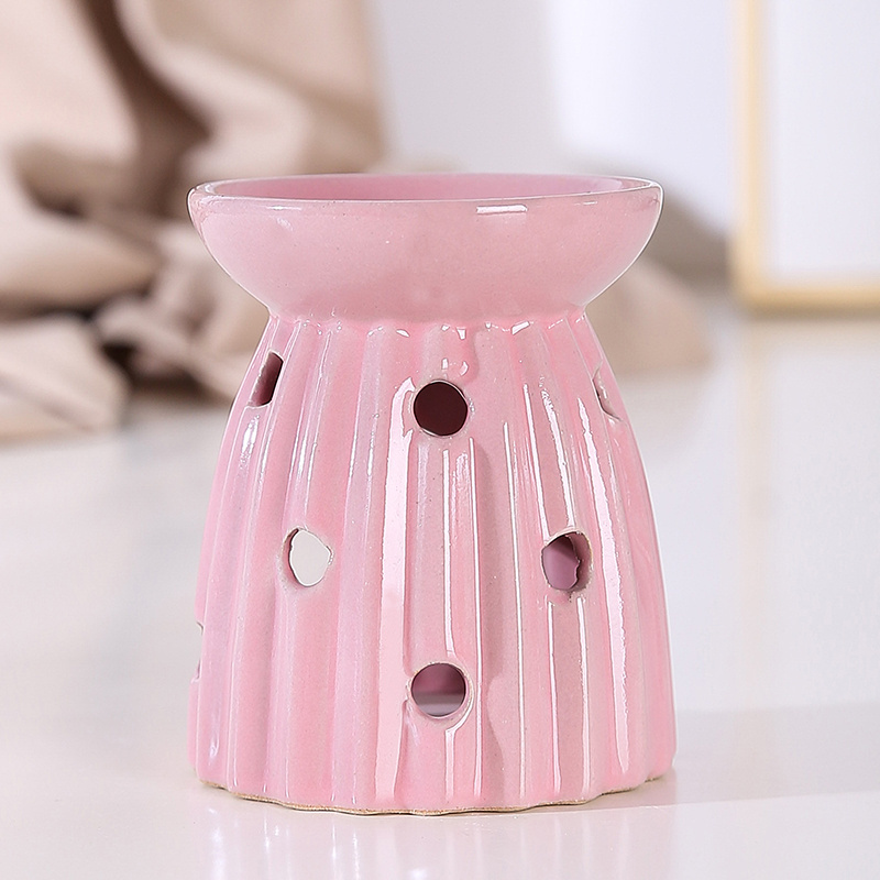 Wholesale Nordic Modern Mini Custom Wax Warmer Aroma Pink Ceramic Tea Light Essential Ceramic Oil Burner