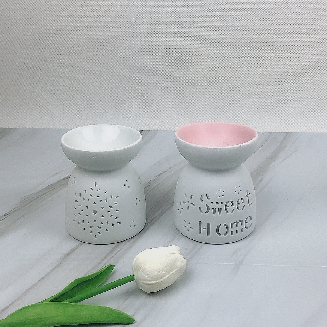 New Hollow Ceramic Aroma Wax Melter Warmer  Porcelain Oil Burner