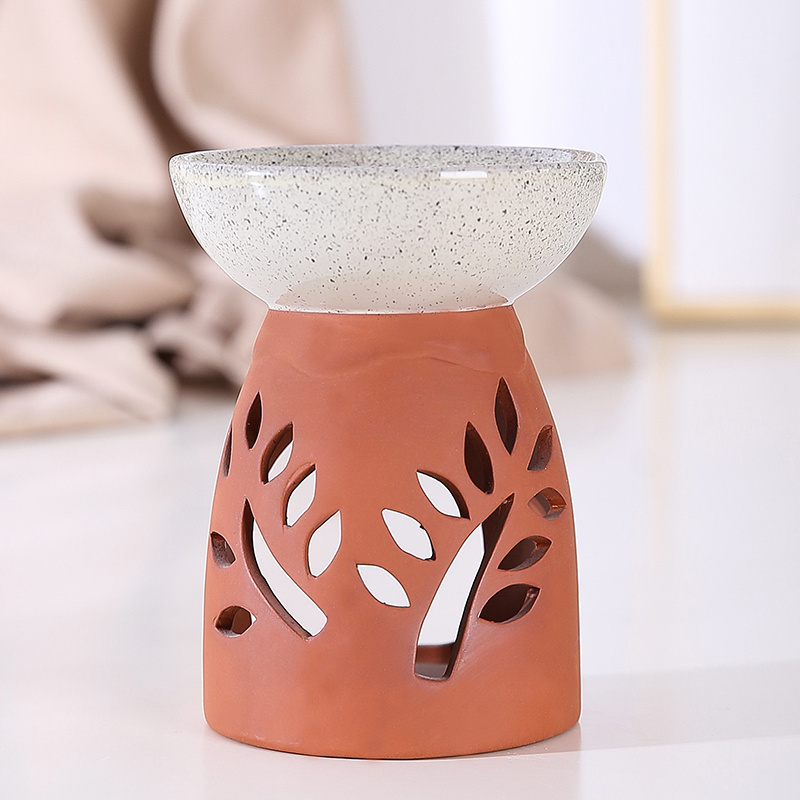 Wholesale Cheap Tea Light Ceramic Candle Holder Wax Warmer Essential Terracotta Oil Burner for candle stand