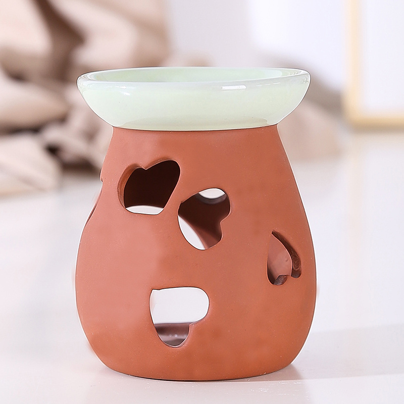 Wholesale Cheap Tea Light Ceramic Candle Holder Wax Warmer Essential Terracotta Oil Burner for candle stand