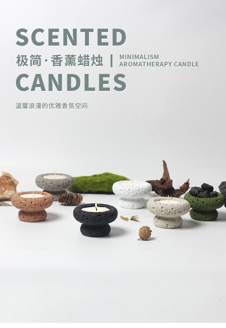 Wholesale  nordic  style empty  cement candle pot matte color candle  jar cement candle stand