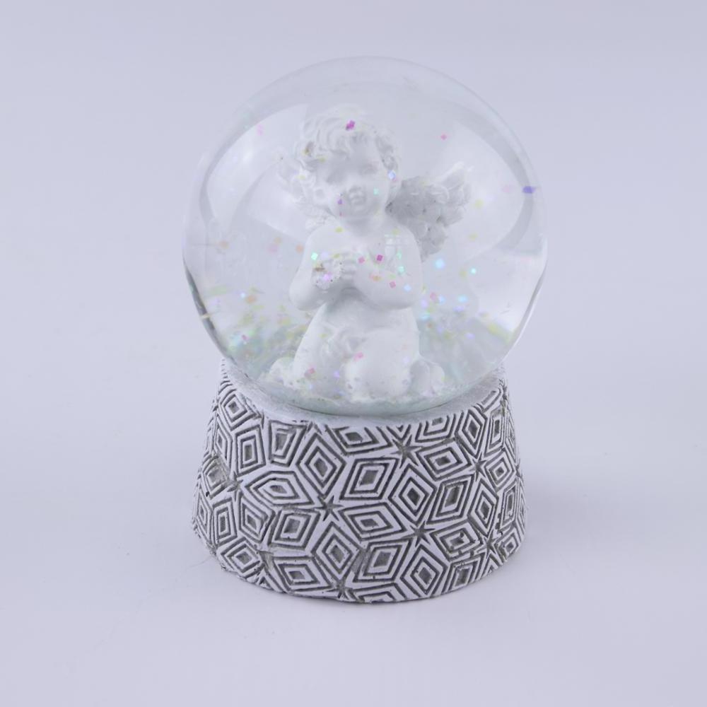 Custom handmade crystal ball resin glass snowball angel water snow globe