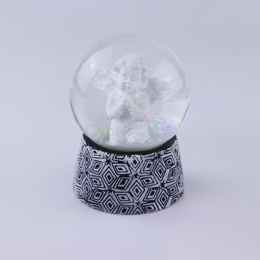 Custom handmade crystal ball resin glass snowball angel water snow globe