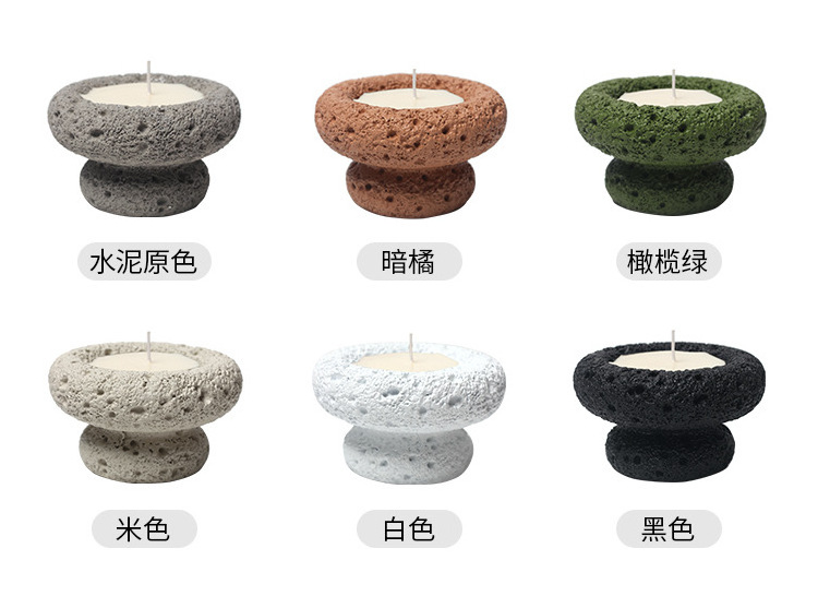 Wholesale  nordic  style empty  cement candle pot matte color candle  jar cement candle stand