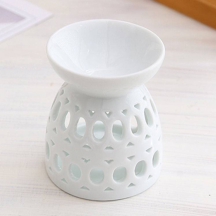 White Aroma Essential Fragrance Aroma Wax Melt Tealight Candle Warmer tealight ceramic oil burner