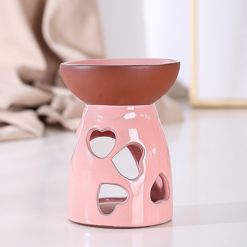 Wholesale Nordic Modern Mini Custom Wax Warmer Aroma Pink Ceramic Tea Light Essential Ceramic Oil Burner