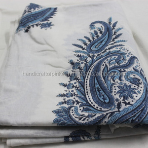 Sanganeri Hand Block Printed Cotton Fabric Cambric Fabric Natural Wooden Block Bagru Print Hand Made Fabric