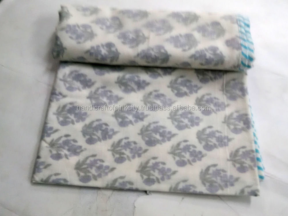 Cotton Twin Size Dohar Hand Block print Soft Ac Quilt, 60x90'' Size Ac Blanket Handmade Beautiful Cotton Dohar