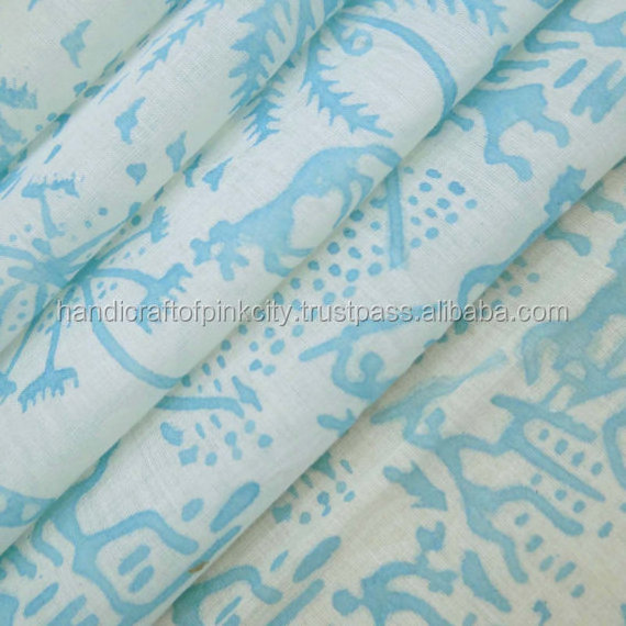 Muslin Block Print Fabric