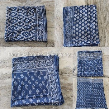 20 pcs wholesale lot Indigo dabu Hand Block Print women wear scarf Sarong Stole Beautiful Printed Cotton Scarf