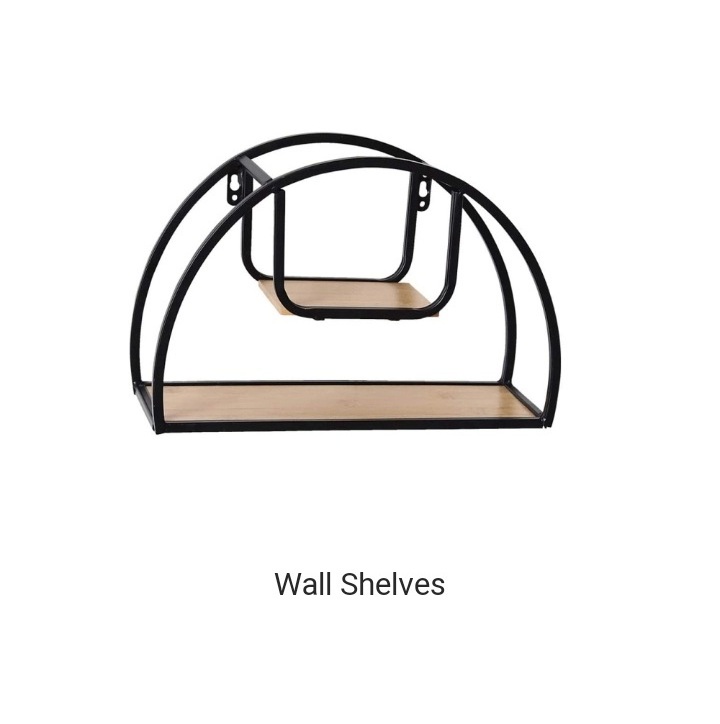 Wood Hanging Shelf Wall Swing Storage Shelves 2  Tier Jute Rack Organizer Black White Set OEM Logo Wooden Style Living Packing