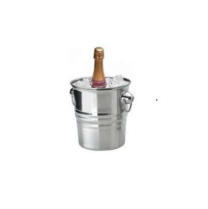 Solid Aluminum Silver Antique Texture Finishing Champagne & Beer Bottles Ice Bucket with Handle Insulated Stainless Steel