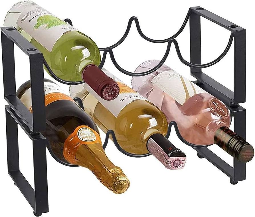 Rustic solid wood with metal support wall-mounted shelf 16 bottle wine rack wall mounted holder wine and glass rack