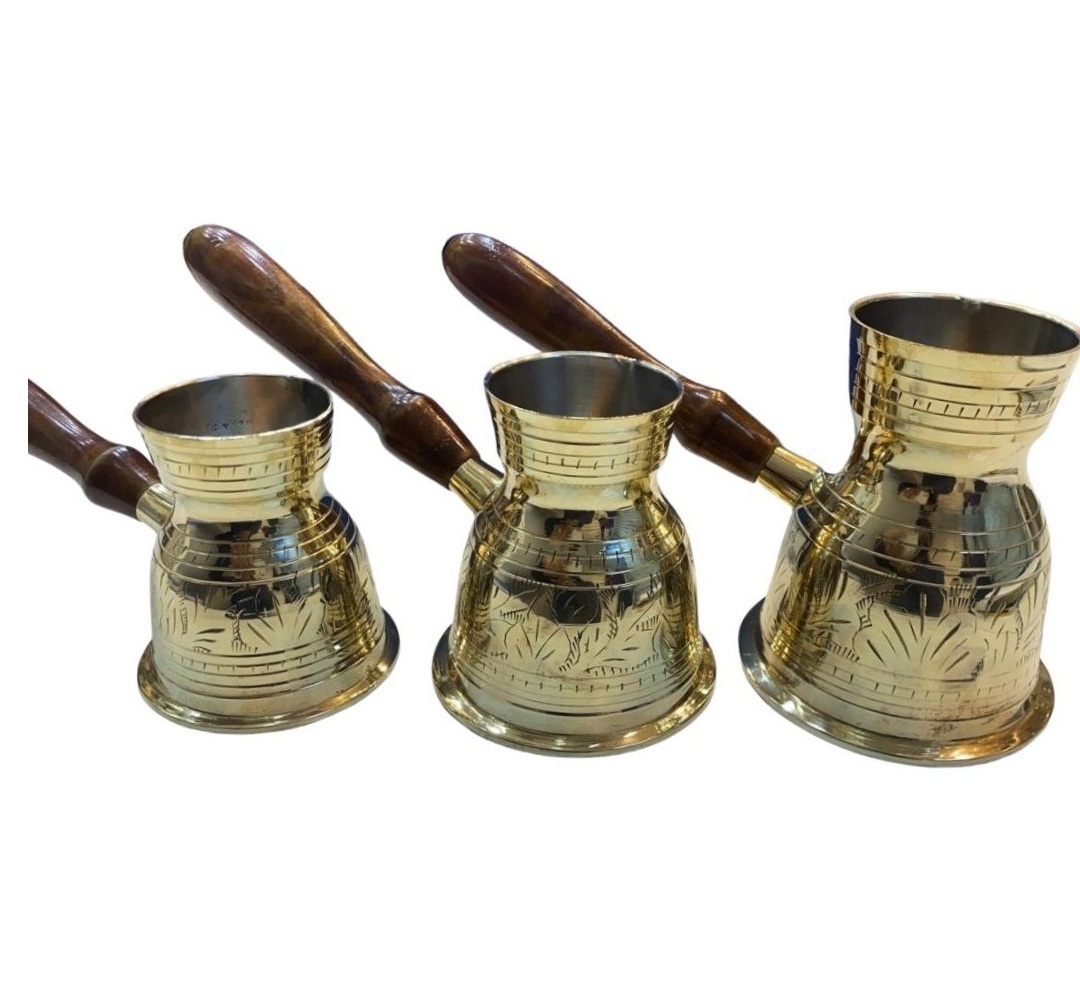 handcrafted Engraved Brass Metal Turkish Coffee Pot High Quality Stove top Coffee Maker Best Selling in Reasonable price