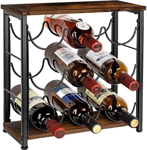 Rustic solid wood with metal support wall-mounted shelf 16 bottle wine rack wall mounted holder wine and glass rack