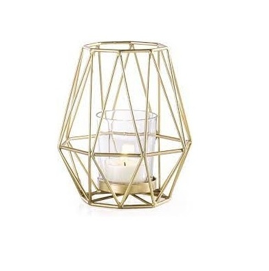 luxury Metal Candle Holder With Glass Votive gold  color indoor and outdoor Handmade Design in wholesale