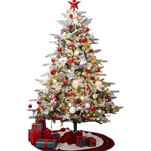 Custom Flocked Xmas Tree PVC snow Christmas Tree 6ft 7ft 10ft Artificial Christmas Tree Best for home and Christmas decoration