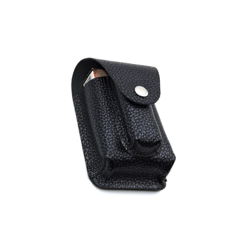 Customised Genuine Leather Cigarette Case Waist Belt Loop Cigarette Pack Box with Lighter Holder and Button Closer