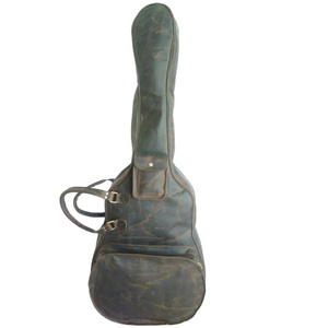 Customised Genuine Leather Handmade Guitar Soft Case with Zipper Closer and Front Two Pockets for Daily Use