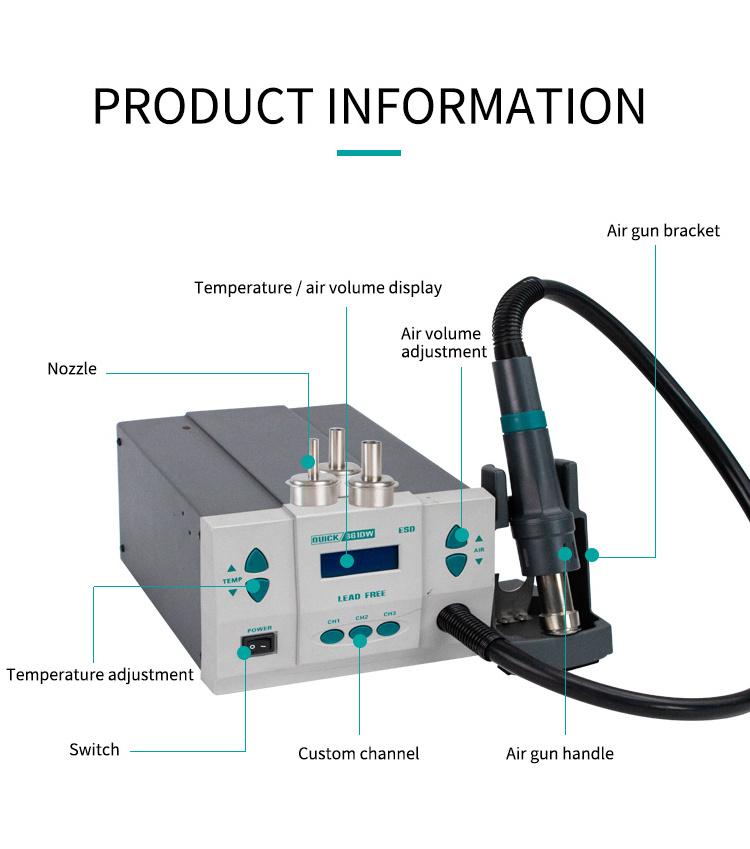 High Quality 1000W Big Power 861DW Lead-Free Hot Air Gun Welding Soldering Rework Station For PCB Mobile Electronic Repair