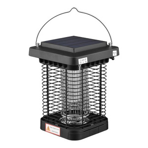 Outdoor Solar Powered Bug Killer Zapper High Powered Electric Mosquito Insect Fly Trap IP65 Waterproof with LED Light Lamp for H