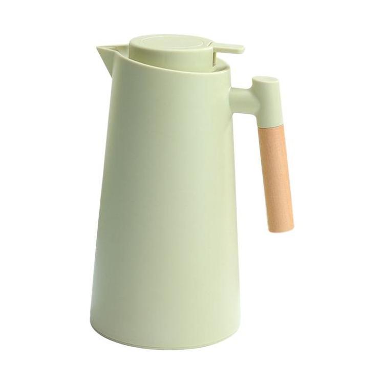 1L Thermal Coffee Carafe Double Walled Vacuum Coffee Pot Thermal Carafe Thermos Pot With Wood Handle Water Kettle Insulated