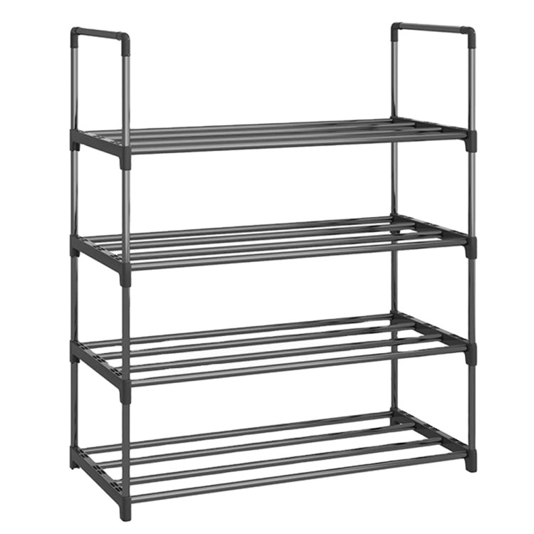 Shoe Rack 4 Tier / 6 Tier Shoe Organizer with 4 Shelves / 6 Shelves Metal Shoe Storage Stackable for Living Room Hallway Entranc