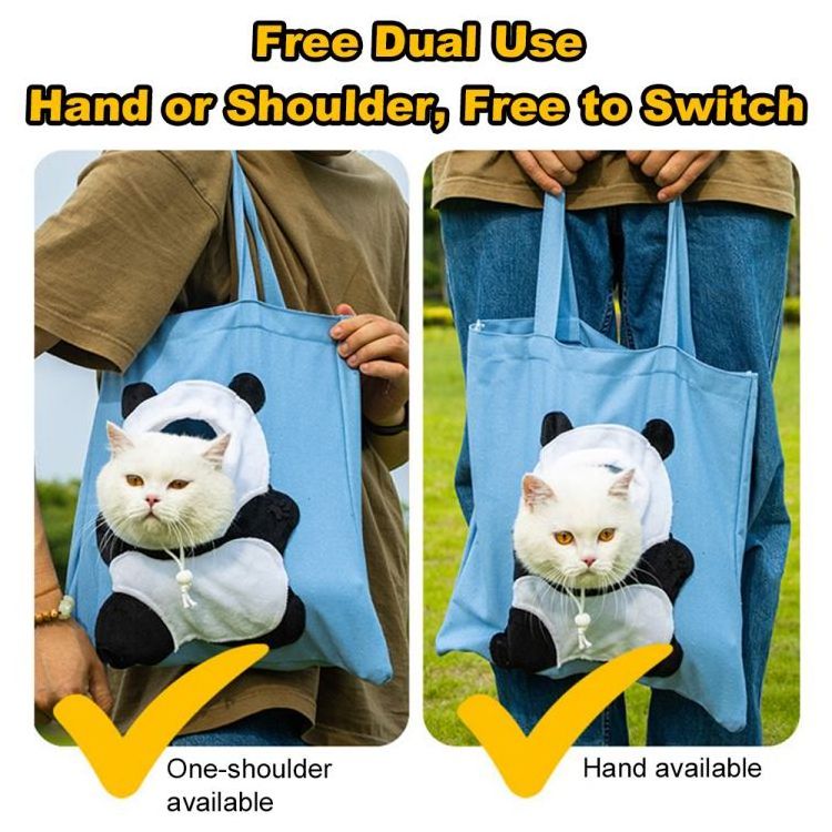 Pet Canvas Shoulder Bag Multiple Colors Cute Cat Carrier Portable Pet Canvas Shoulder Carrying Bag Chest Cat Bag Outdoor Dog Tot