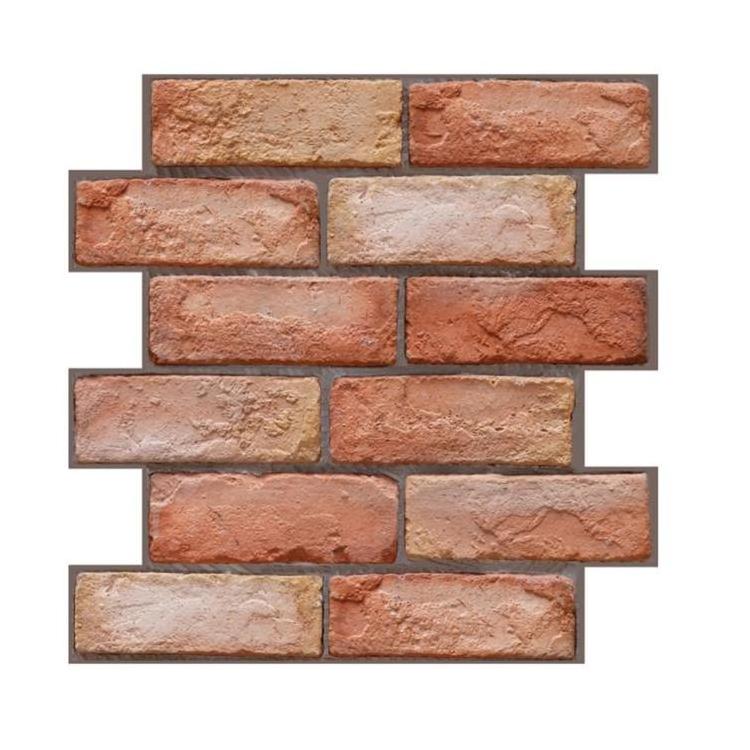 3 Dimension Red Brick Water-resistant Moistureproof Removable Self Adhesive Wallpaper Peel & Stick PVC Wall Stickers for Living