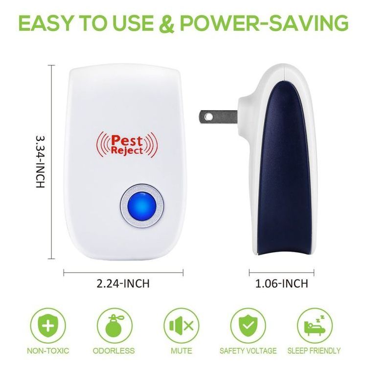 Ultrasonic Electronic Pest Repeller with Night Light Insect Mosquito Killer Bug Zapper Non-toxic Safe Home Mosquito Repellent fo