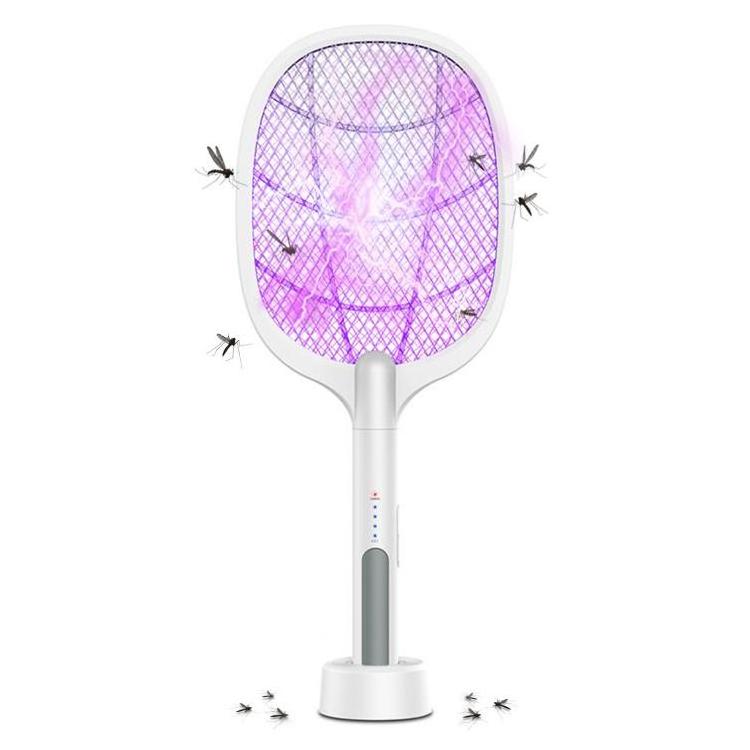 2 in 1 Electric Fly Swatter & Mosquito Lamp 3000V High Voltage Portable Mosquitoes Trap with UV Ray & Electric Shock