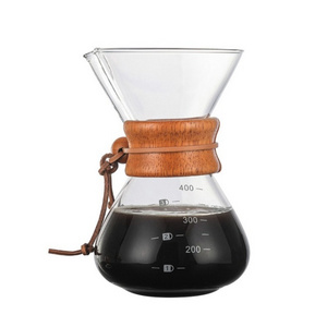 Pour Over Coffee Maker 14oz Paperless Glass Carafe with Stainless Steel Filter Reusable Glass Coffee Pot Manual Coffee Dripper B