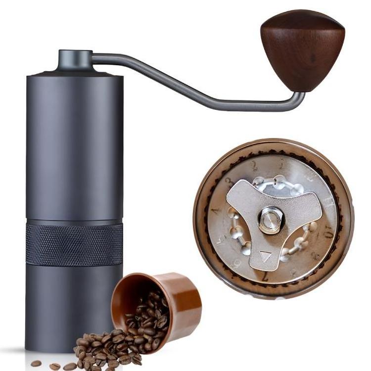 Manual Coffee Bean Grinder 12 Coarseness Settings CNC Stainless Steel Core Burr Coffee Grinder Portable Double Bearing