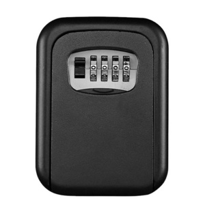 Key Storage Lock Box Wall Mounted 4-Digit Combination Password Outdoor Key Safe Box Resettable Code Key Holder Hider