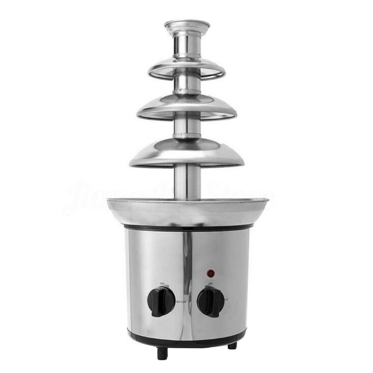 Chocolate Fountain, 4 Tiers Electric Melting Machine, Fondue Pot Set, for Chocolate Candy, Ranch, Nacho Cheese,EU 220V